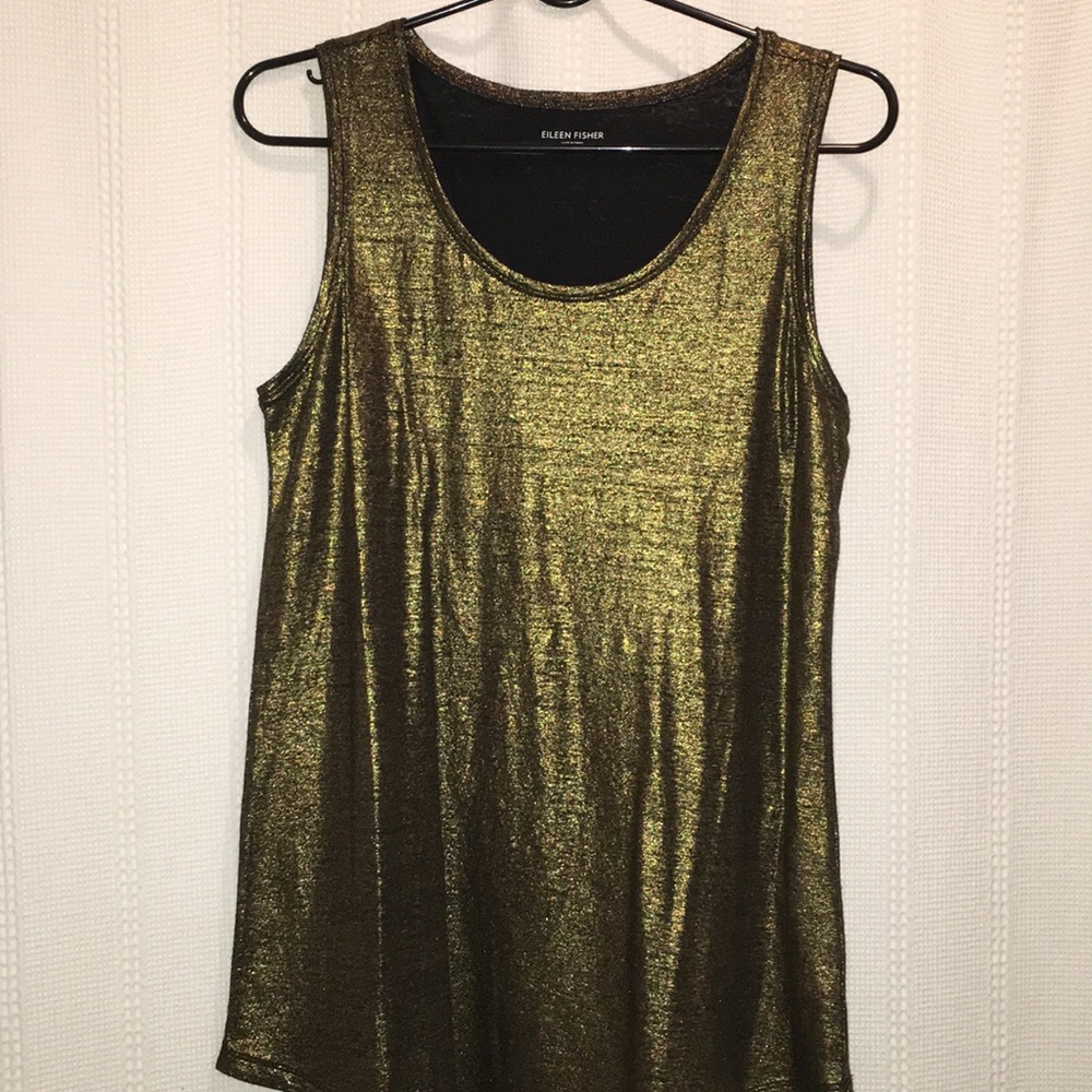 Metallic Linen Eileen Fisher Tank Top